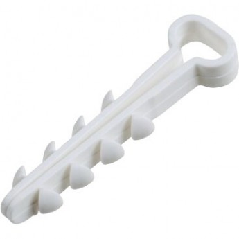 Дюбель-хомут REXANT нейлоновый прямоугольный 5-8 мм, белый (100 шт/уп)