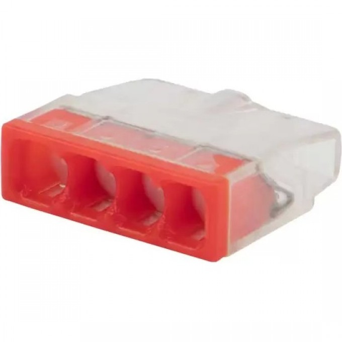 Экспресс-клемма с пастой REXANT СМК 2273-244, 4-проводная 0.5-2.5 мм², прозрачная, блистер (20 шт./уп.) 07-3218-20