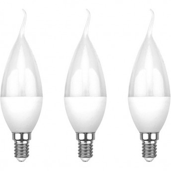 Лампа светодиодная REXANT СВЕЧА НА ВЕТРУ (CW) 7.5 Вт E14 713 Лм 4000 K нейтральный свет (3 шт./уп.)