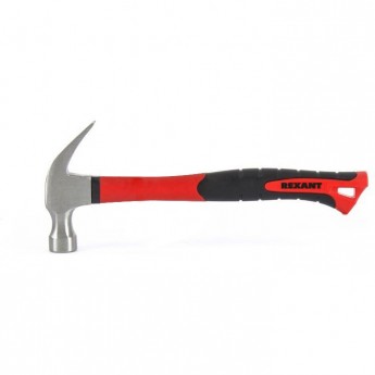 Молоток-гвоздодер REXANT с фибергласовой рукояткой 450 г Молоток-гвоздодер REXANT с фибергласовой рукояткой 450 г