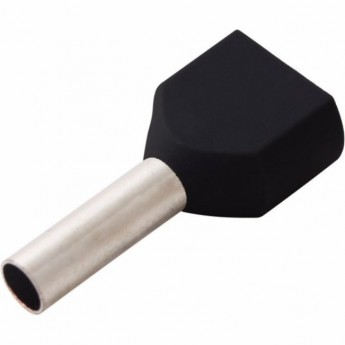 Наконечник штыревой REXANT втулочный изолированный F-8 мм 2х1.5 мм² (НШВи(2) 1.5-8/НГи2 1,5-8) черный