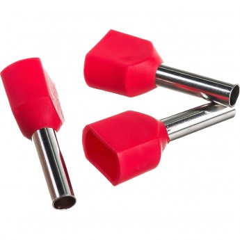 Наконечник штыревой втулочный изолированный REXANT НШВи(2) 1.0-8/НГи2 1,0-8 F-8 мм 2х1 мм² красный