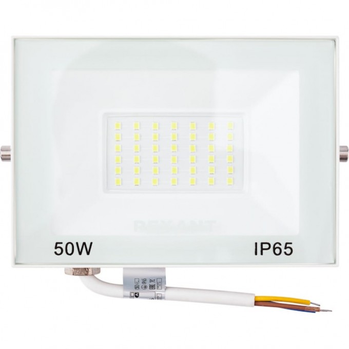 Прожектор светодиодный REXANT СДО 50Вт 4000Лм 5000K дневной свет белый корпус 605-026