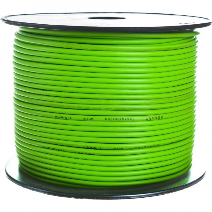 Провод ПГВА REXANT 1х1.50 мм², зеленый, бухта 100 м 01-6533