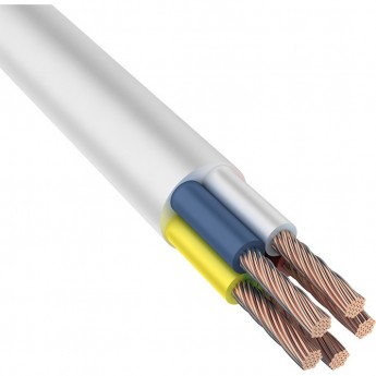 Провод REXANT ПВС 5x6.0 мм² соединительный белый 10 м