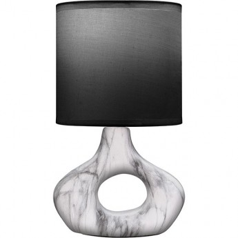 Светильник декоративный настольный REXANT ФОРТЕ основание кольцо под белый мрамор черный абажур цоколь Е27, 60Вт