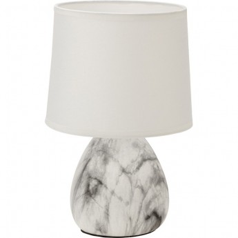 Светильник декоративный настольный REXANT "ФОРТЕ" с основанием цвета мрамор с белым абажуром, Е14, 40 Вт