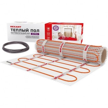 Теплый пол, нагревательный мат REXANT EXTRA, двухжильный, площадь10 м², 0.5х20 м, 1600 Вт