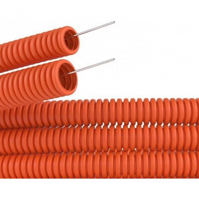 Труба гофрированная REXANT 16 мм с зондом оранжевая, 100 м 28-0016-5
