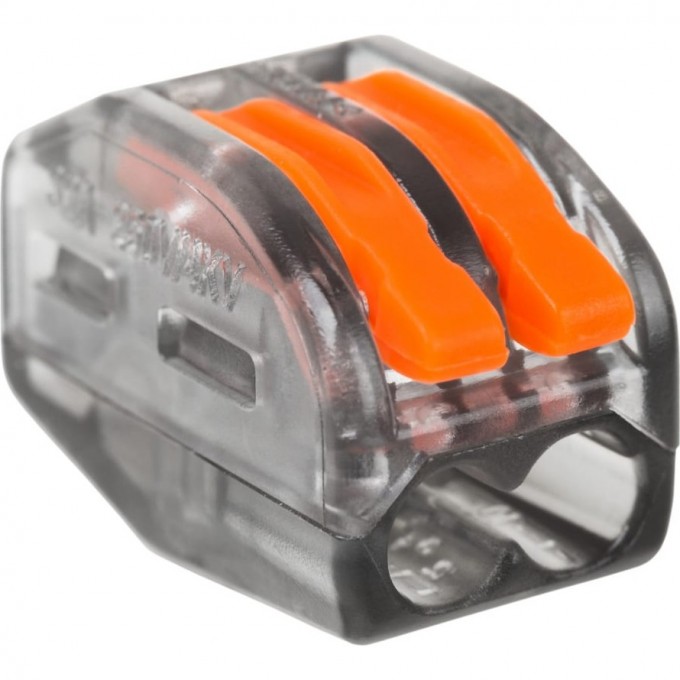 Универсальная клемма REXANT СМК 222-412, 2-проводная прозрачная 0,08-2,5/4 мм² (блистер 5 шт./уп.) 06-0203-A5