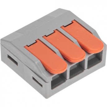 Универсальная клемма REXANT СМК 222-613/221-613, 3-проводная серая 0,5-4/6 мм² (25 шт/уп)