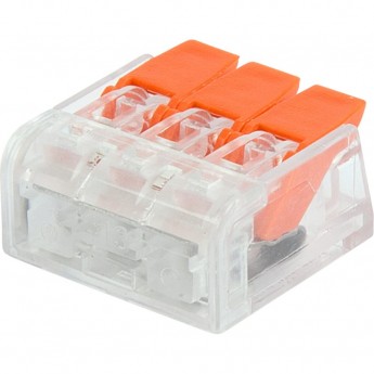 Универсальная компактная клемма REXANT СМК 221-413, 3-проводная до 4,0 мм² (50 шт./уп.)