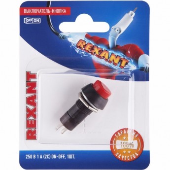 Выключатель-кнопка REXANT PBS-11А красная, в упаковке 1шт.